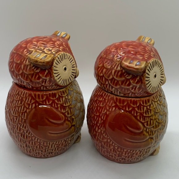Meritage SWEET HOOT Salt and Pepper Set and Sugar Jars Set!  6 pieces!  OWLS! - Picture 9 of 13